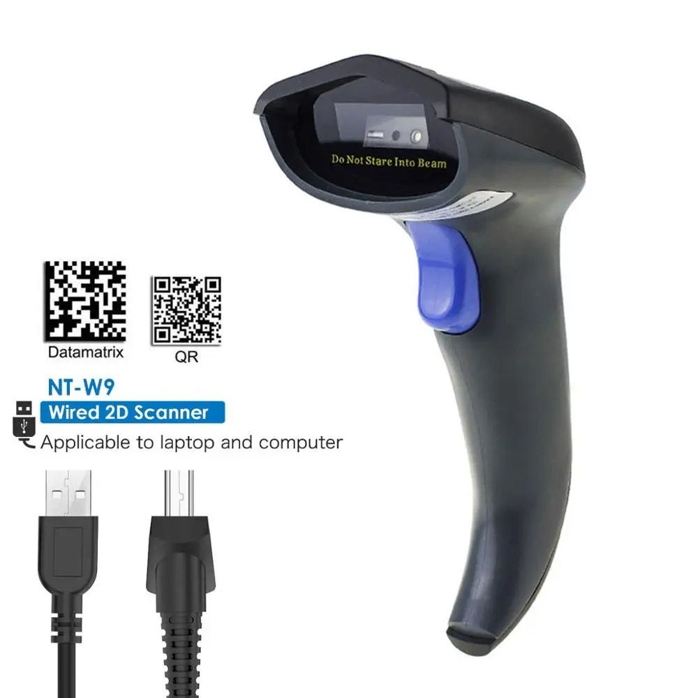 W9 Wired 2D NETUM W8-X Bluetooth беспроводной 2D QR сканер штрих-кода и W6 2,4G беспроводной CCD считыватель штрих-кода для Мобильных Платежей компьютерный экран - Цвет: W9 Wired 2D