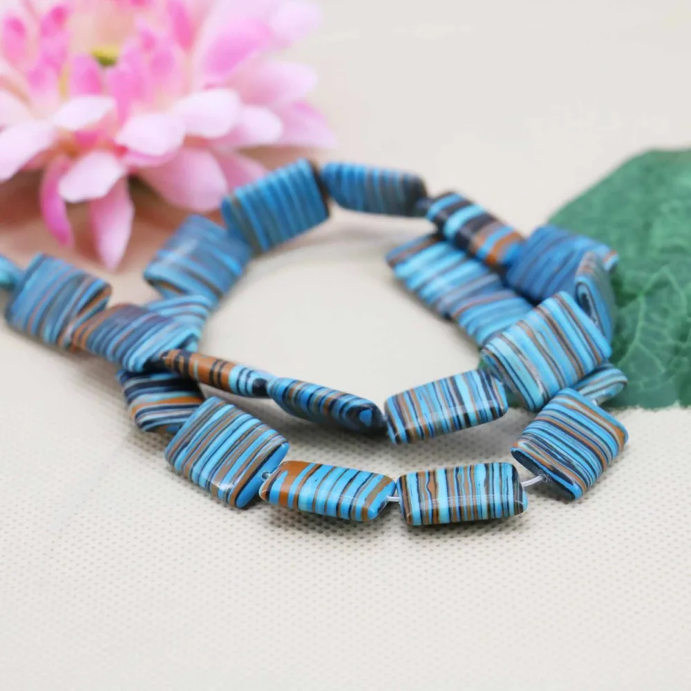 13х18 Лидер продаж цветы в синюю полоску квадратные индейки свободные бусы