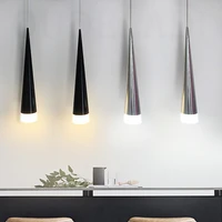 modern led pendant lights 5w ac85 265v silver aluminum conical tube pendant lamps kitchen island dining room shop bar decor