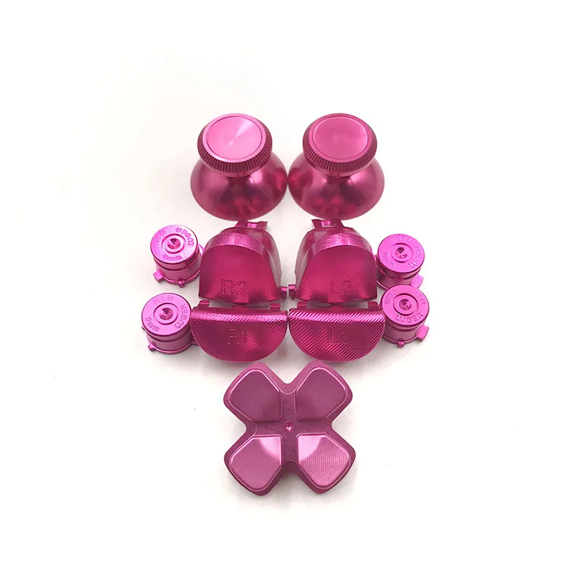 full Rose Металлические пуговицы в виде пуль thumbstick cap L1 R1 L2 R2 Dpad алюминиевые кнопки для PS4 Slim Pro контроллер Dualshock 4 JDM040 JDS040 - Цвет: full Rose
