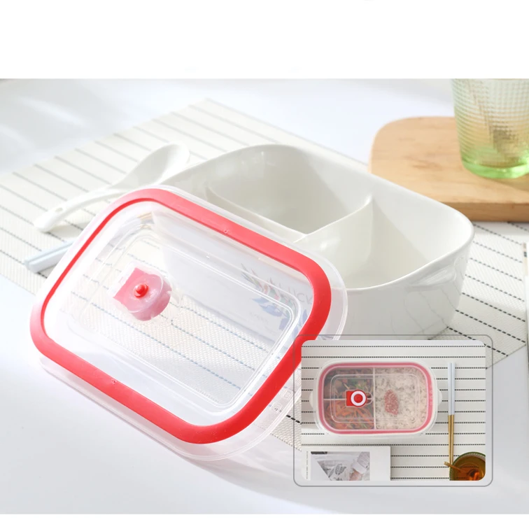 Worthbuy керамические контейнеры с 3 отделениями с крышкой Bento Box контейнер для еды китайский Портативный Ланч-бокс Bento box