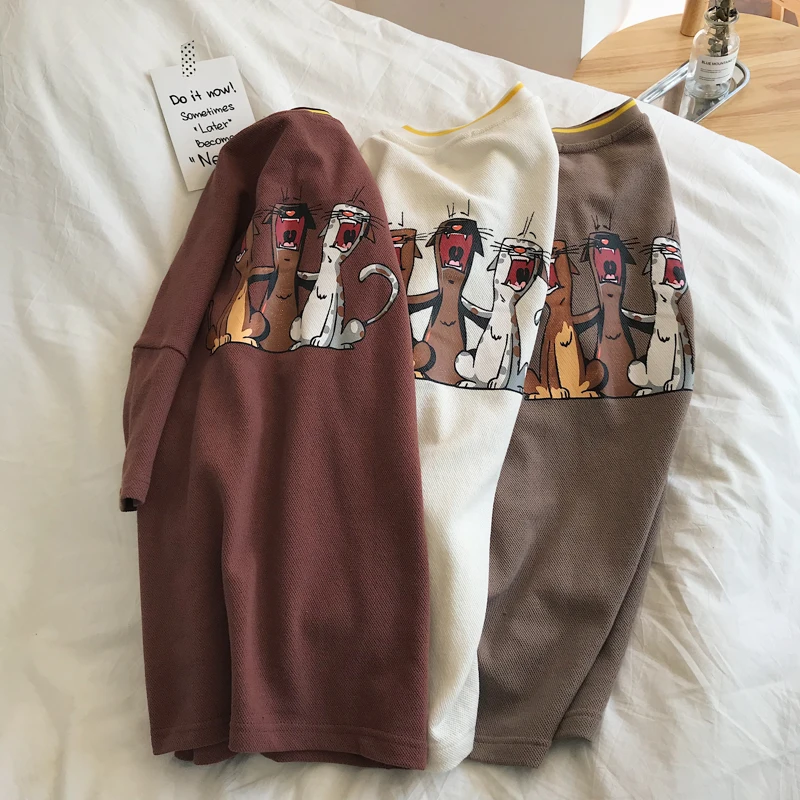 Новинка футболка с короткими рукавами для мужчин и женщин летняя Корейская