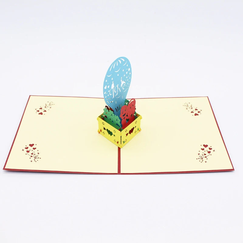 3D ручной работы воздушный шар любовь пара бумаги приглашение открытка День