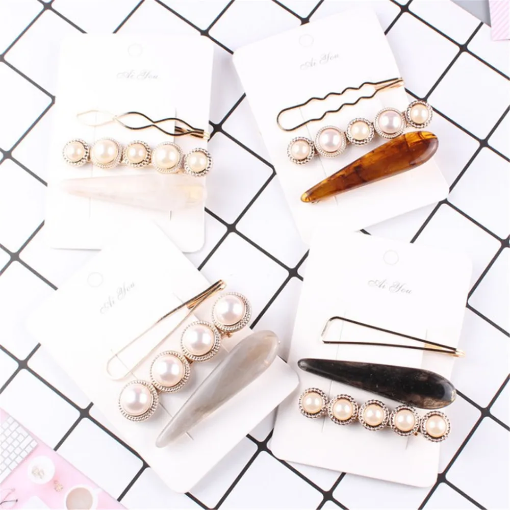 1 комплект Модный корейский стиль металлическая Золотая жемчужина необычная