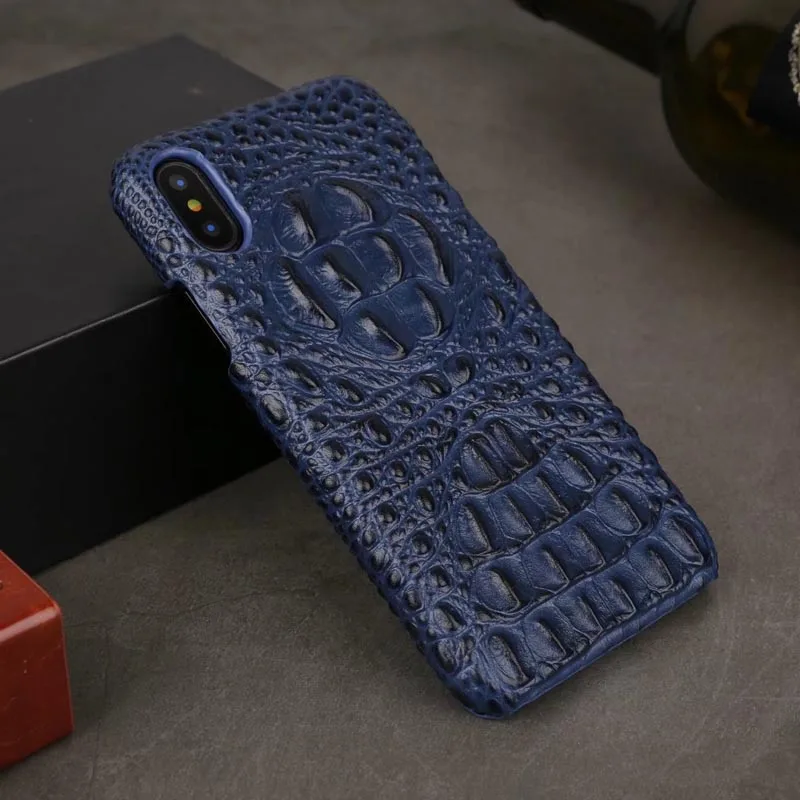 Высокое качество Роскошный головы крокодила Подлинная Кожаный чехол для iPhone х