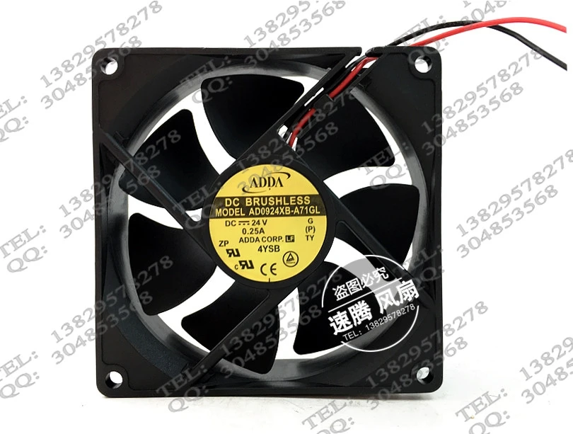 AD0924XB-A71GL 24V 0.25A 9025 9CM92*92*25 осевой вентилятор с двумя шарикоподшипниками