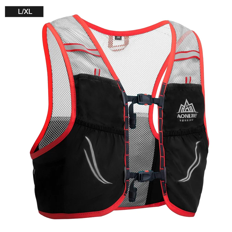 Black-LXL AONIJIE 2.5L легкий рюкзак для бега дышащий велосипедный марафон Сверхлегкий походный спортивный мешок 500 мл мягкая фляжка - Цвет: Black-LXL
