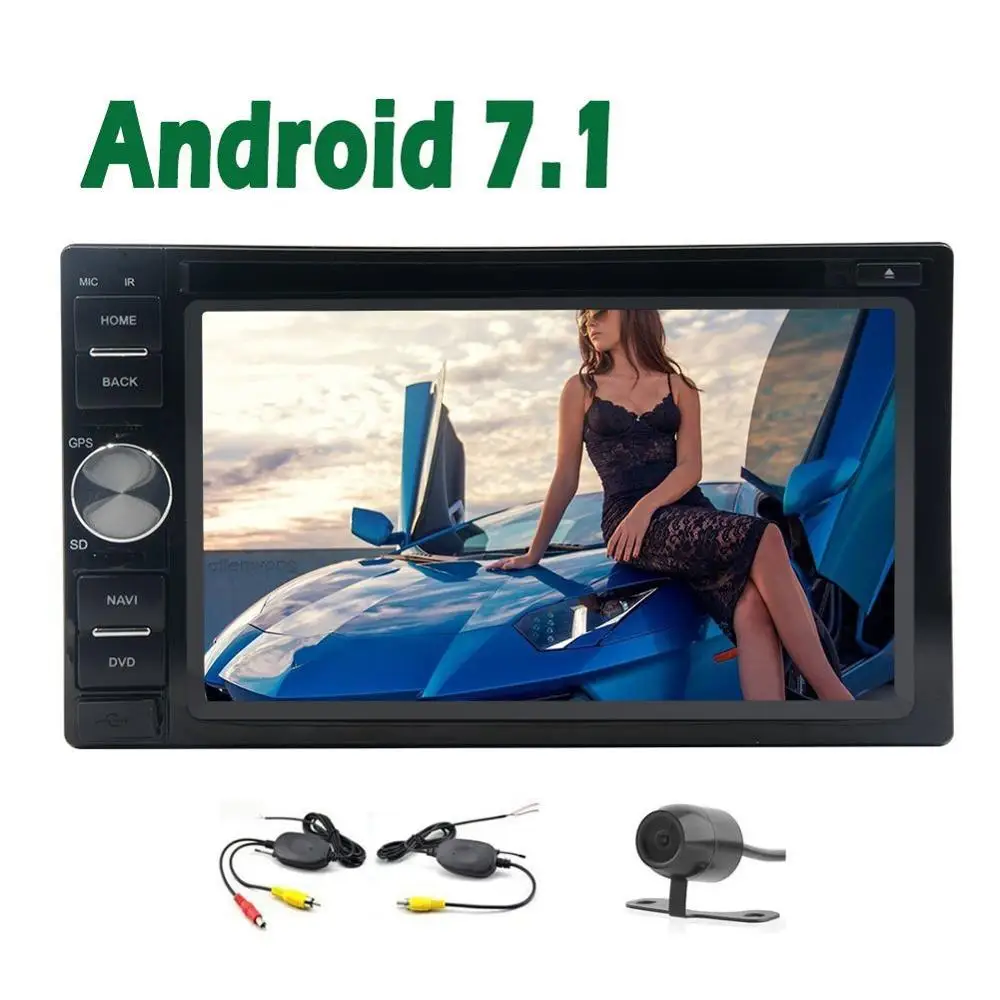 Android 7 1 2 Din универсальный головное устройство 2G ram 32 GB rom Wifi для приложений видео