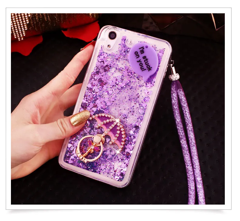 For Huawei Nova 3&amp 3i Case Silicone Liquid Glitter Soft TPU with Flower Finger Ring&ampHang Strap case P Smart Plus |