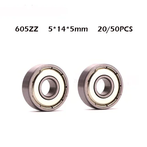 20/50 шт. 605ZZ 5*14*5 мм Миниатюрный подшипник 605 2Z Z 5x14x5 для игрушечной