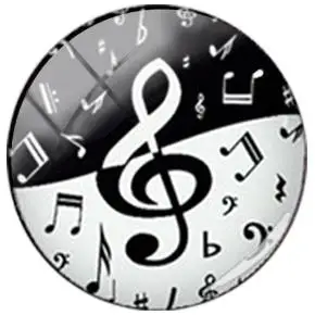 JOINBEAUTY Music Note Picture DIY 25 мм Круглый стеклянный купол с драгоценным камнем подходит к камее Базовая установка для меломанов плоская задняя часть делает результаты - Цвет: KC610-25