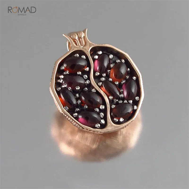 Romad винтажное ожерелье с подвеской из Красного камня и граната подарочное для