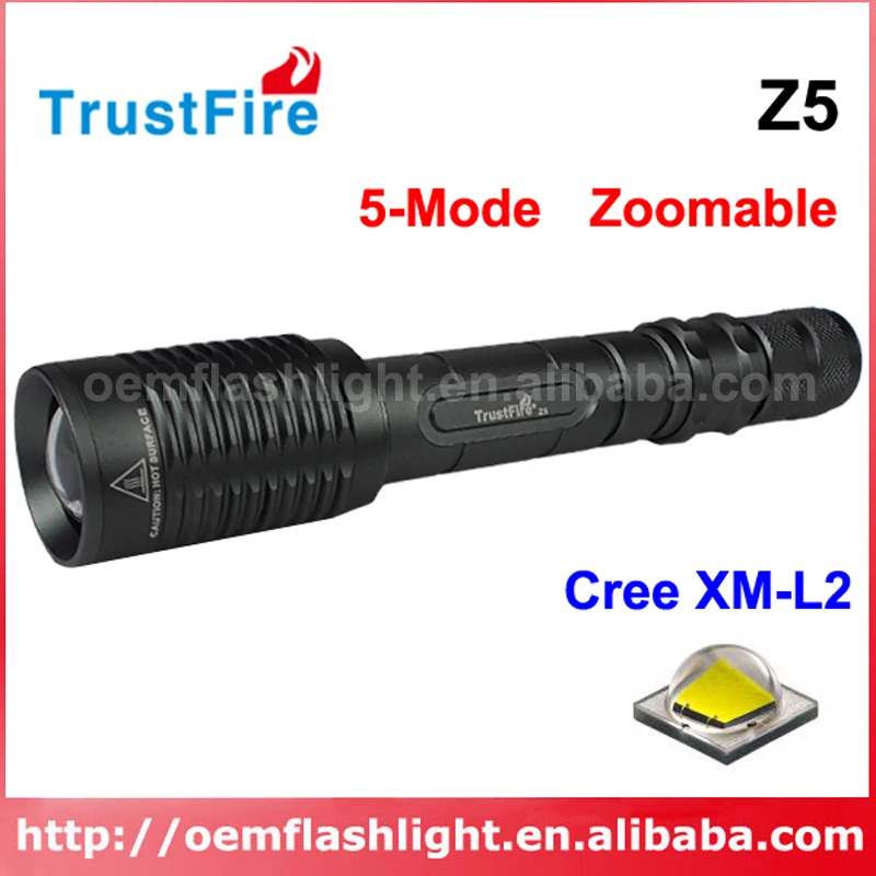 Светодиодный фонарик Trust Fire Z5 Cree XM L2 1600 люмен 5 режимов масштабируемый (2x18650)|flashlight