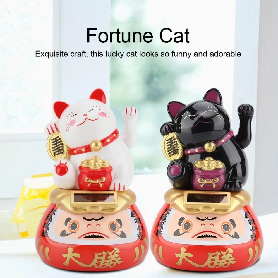 На солнечных батареях Maneki Neko восхитительный счастливый развевающийся манящий удача Кот Добро пожаловать кошка ремесло художественное украшение
