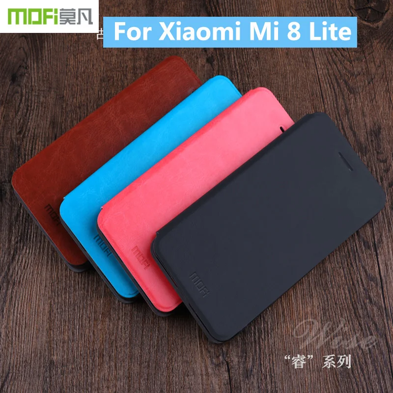 Для Xiaomi Mi 8 Lite Оригинальный MOFi Серии Rui Роскошный кожаный флип-чехол для Mi8