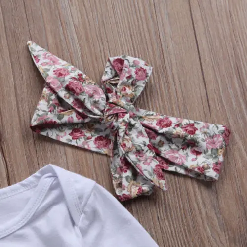 Милый комплект одежды с цветочным рисунком для маленьких девочек из 3 предметов
