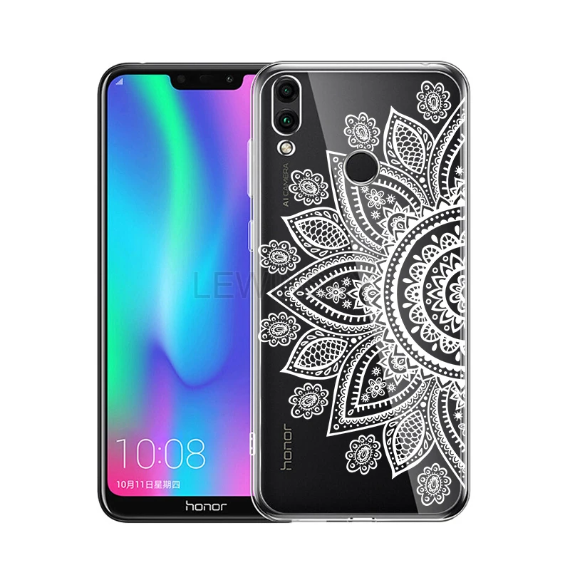 Кружевное платье с цветочным рисунком мягкий ТПУ чехол на huawei Honor 8X 8A 7A 7C Коврики 10 20 P10 P30 P20 lite Pro Nova 3i Y7 Y6 Y5 чехол Крышка - Color: Half White Flower