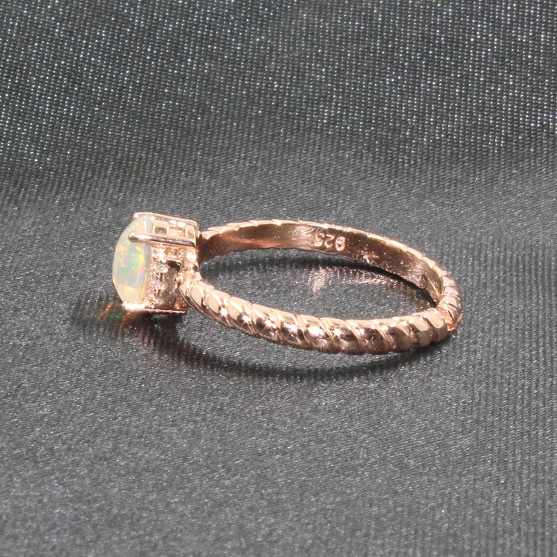 CoLife Jewelry 925 Silver Opal Ring for Engagement 5mm*7mm Natural Simple Srerling | Украшения и аксессуары