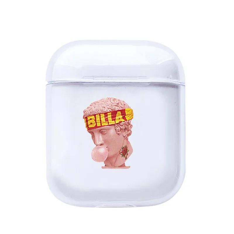 I200917 Прозрачный статуя Роскошный чехол для наушников для Airpods 1/2 мягкий чехол черный Художественный Стиль чехол для наушников s Чехол для Аксессуары для Airpods - Цвет: I200917
