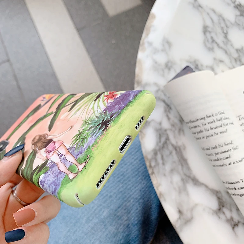 Жесткие ПК-Чехлы для huawei P20 P30Lite Mate20 Pro Nova 3 3i 4 девушка цветок матовый чехол для Honor 10 lite 8X задняя крышка funda чехлы