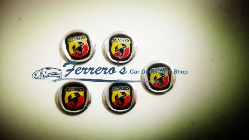 5 шт./лот 14 мм Высокое качество Abarth логотип Автомобильный ключ наклейки для FIAT 500 600