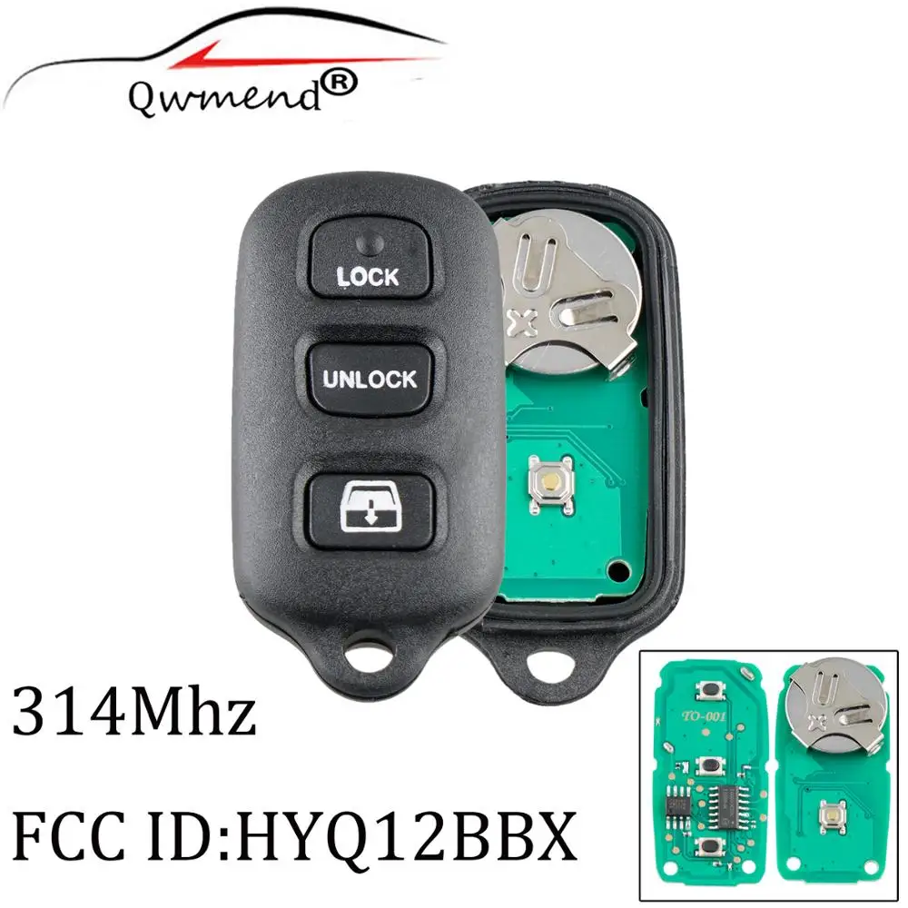 3 + 1 кнопки 314 МГц Ключ дистанционного ввода без ключа DIY для Toyota Sequoia 2001 2002 2003 2004 2005