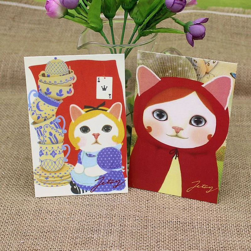 (36 шт./лот) DIY карты милый мультфильм кошка открытка Новая мода подарок на день