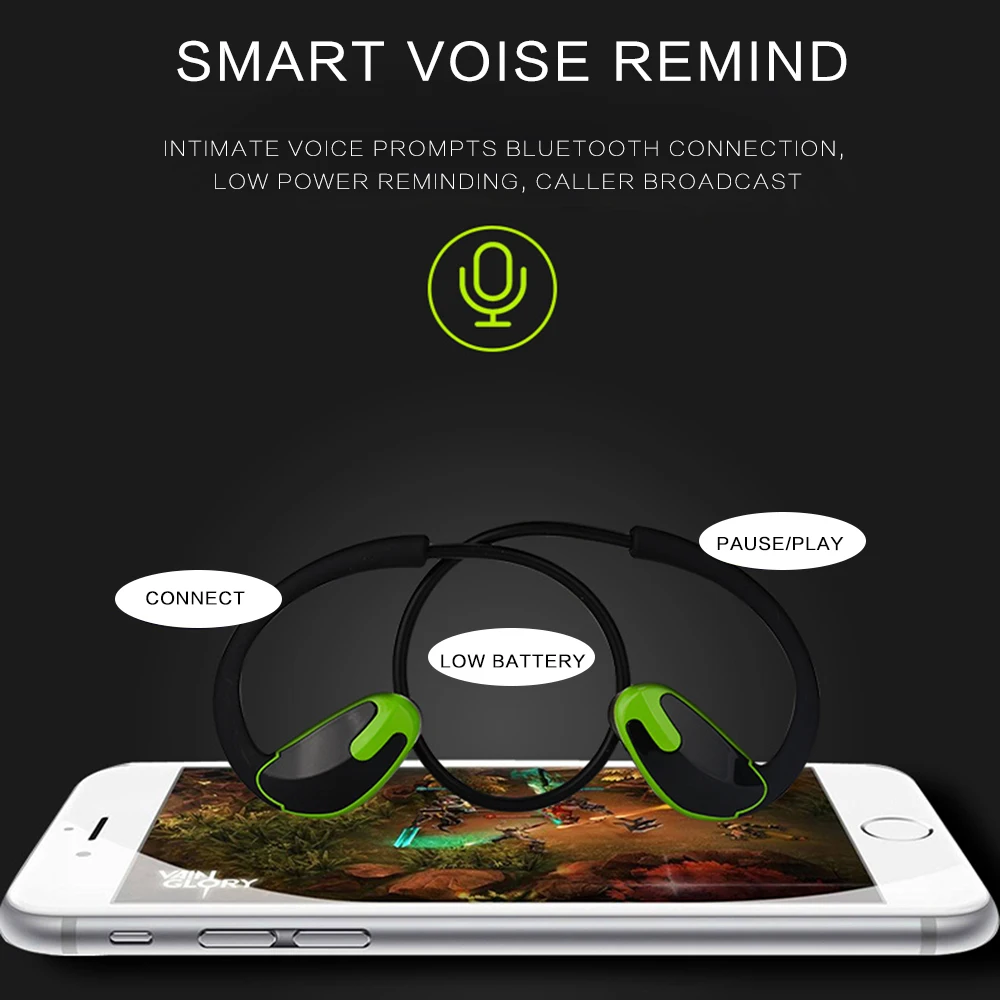 UPGRADE LYMOC, Спортивная bluetooth-гарнитура с шейным ободком, 10 часов времени, свободные руки, беспроводные наушники, стерео наушники для iPhone, XiaoMi, huawei