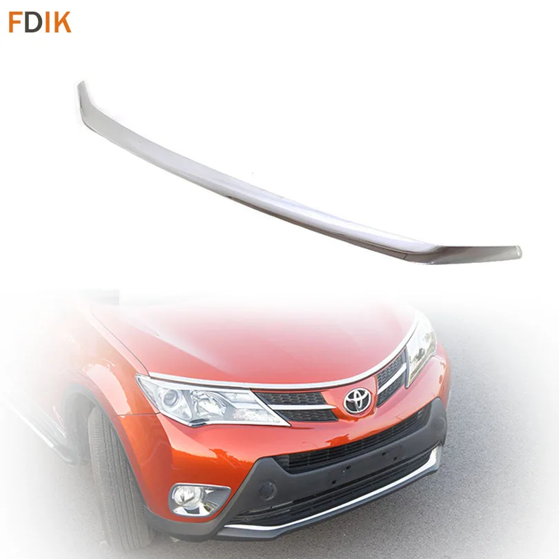 Sport ABS Mirror Chrome Front Bumper Molding Trim Cover Protector Garnish for Toyota RAV4 2013