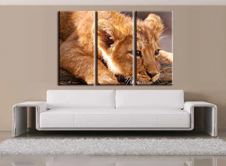 3 шт./компл. холст с изображением Льва картина плакат настенные картины для