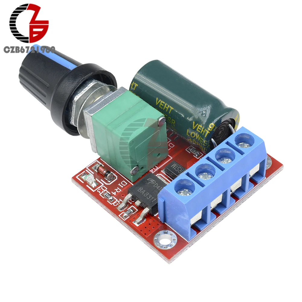 Мини 5A 90W PWM 12V контроллер скорости двигателя постоянного тока модуля DC-DC 4,5 V-35 V Регулируемый Скорость регулятор Управление переключатель регулятора 24V