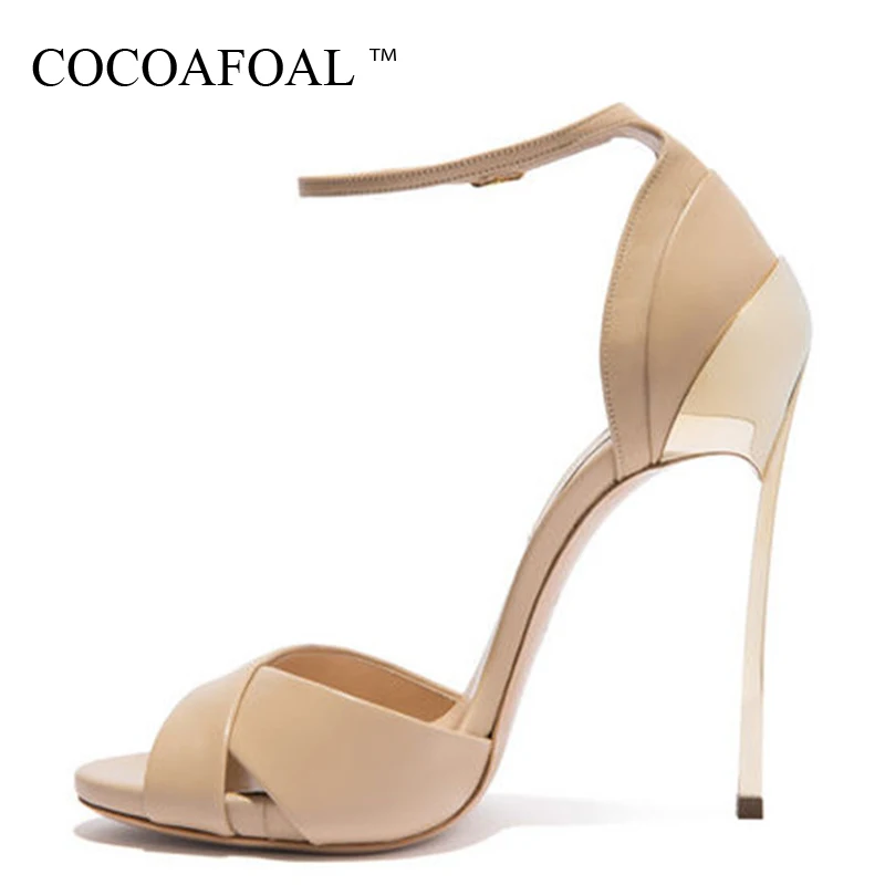COCOAFOAL Women Open Toe Sandals Sexy 12 CM Heel Height Wedding Party Plus Size 33 43 Gladiator Peep Bridal Shoes | Обувь