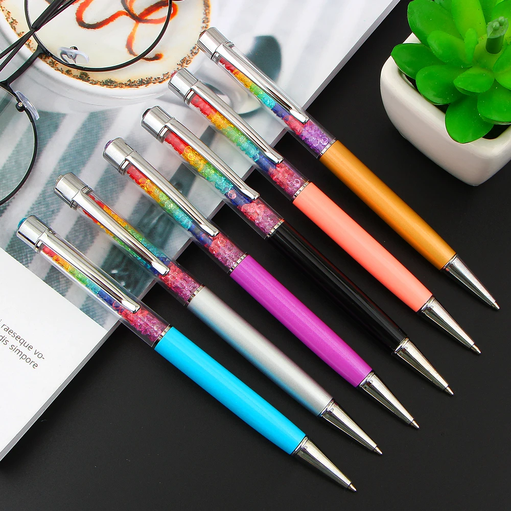 1 шт. Радужная шариковая ручка Креативные хрустальные алмазные шариковые ручки