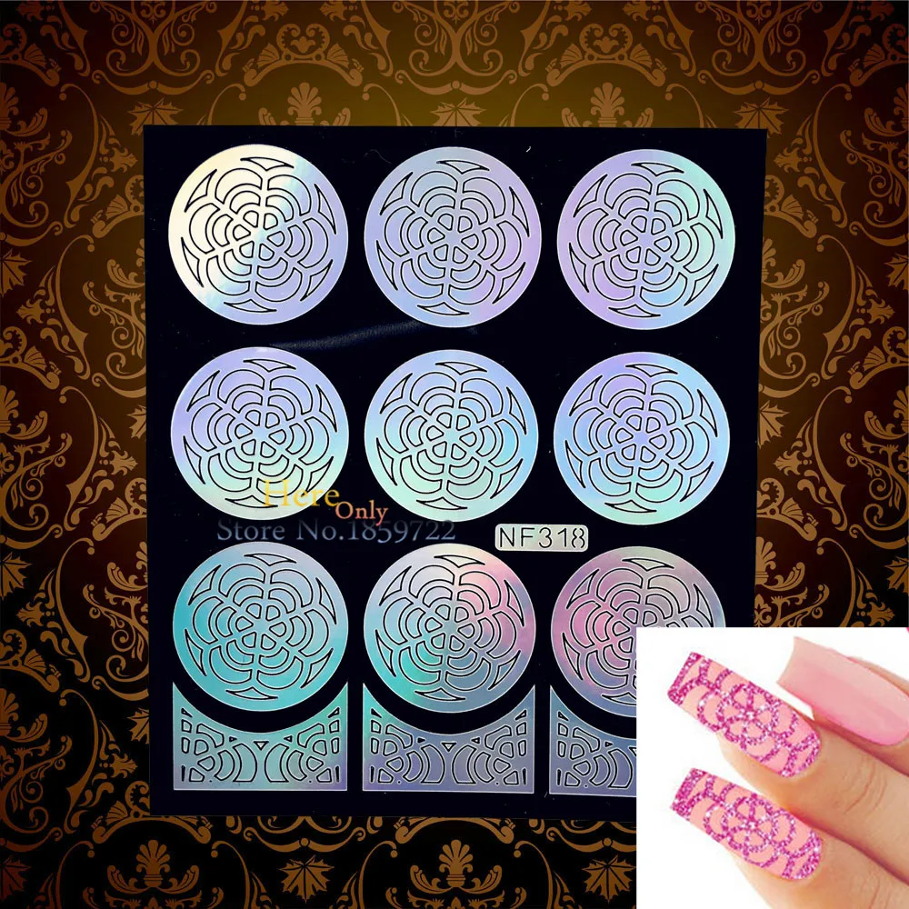 1 шт. Красота Белый выдолбленный узор мыши стикер для ногтей шаблон HWJV213 краска