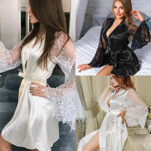 Халат женский кружевной цвет в ассортименте M L XL XXL XXXL 2 шт/комплект | Женская