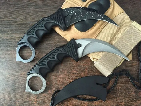 2 варианта! Karambit CS нож для шеи выживания 440 Лезвие ABS ручка маленький охотничий