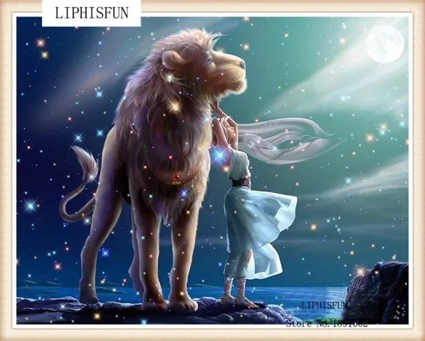 Leo Girl Decoration Painting Full Square Drill Diy Diamond Cross Stitch Embroidery Free Shipping | Дом и сад