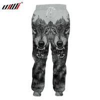ujwi mens 3d sweatpants cool print crazy wolf joggers haren pants man bodybuilding fitness casual sweat pants full length homme