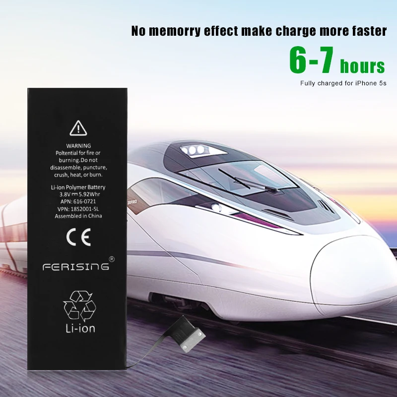 2020 новый 100% Оригинальный FERISING телефон батарея для iPhone 5S 5C емкость 1560mAh ремонтные