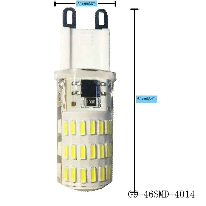 Светодиодная кукурузная лампа теплый белый/белый G9-46SMD-4014-6w/G9-66SMD-3014-8w для