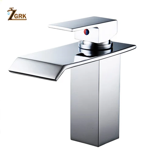 SLT094 ZGRK кран для раковины, современный белый кран для ванной комнаты, водопады, Смесители на одно отверстие, кран для холодной и горячей воды, Черный кран для раковины, смеситель - Цвет: SLT094