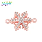 Золоторозовое золото DIY ювелирные аксессуары Снежинка Шарм соединители для женщин браслеты ручной работы серьги изготовление ювелирных изделий