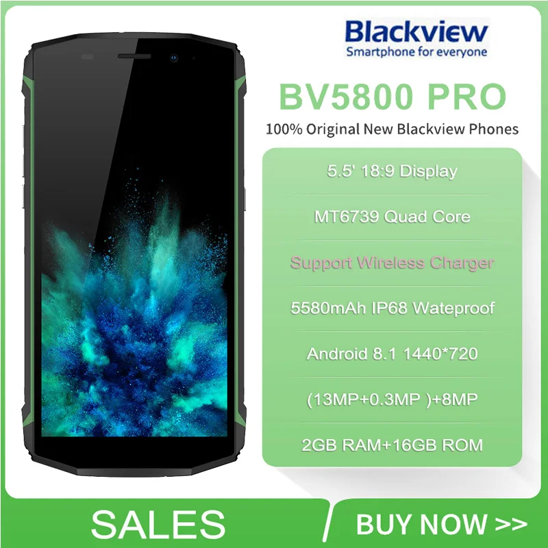 Blackview BV5800 pro 4G смартфон IP68 Водонепроницаемый 5 &quot18:9 HD Android 8 1 MT6739 Беспроводной