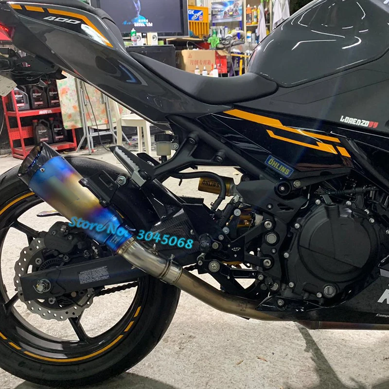 Слипоны для Kawasaki Ninja 400 EX400 Z400 мотоцикл выхлопной соединение посередине Соединительная труба без 51 мм глушитель выхлопной трубы