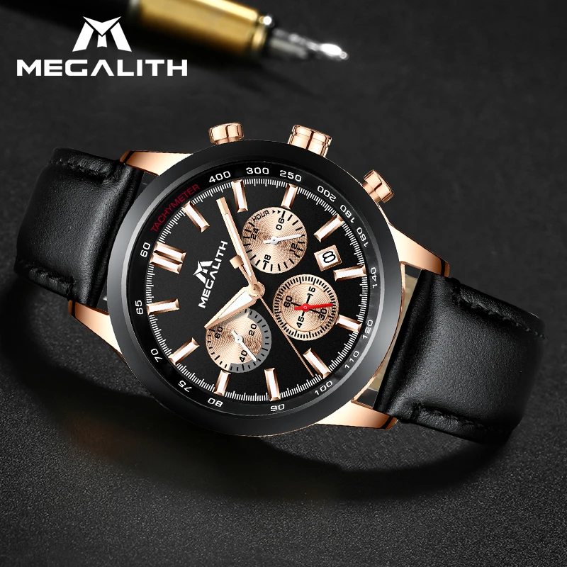 MEGALITH 15 99 $ часы мужские спортивные наручные с хронографом 2019 водонепроницаемые