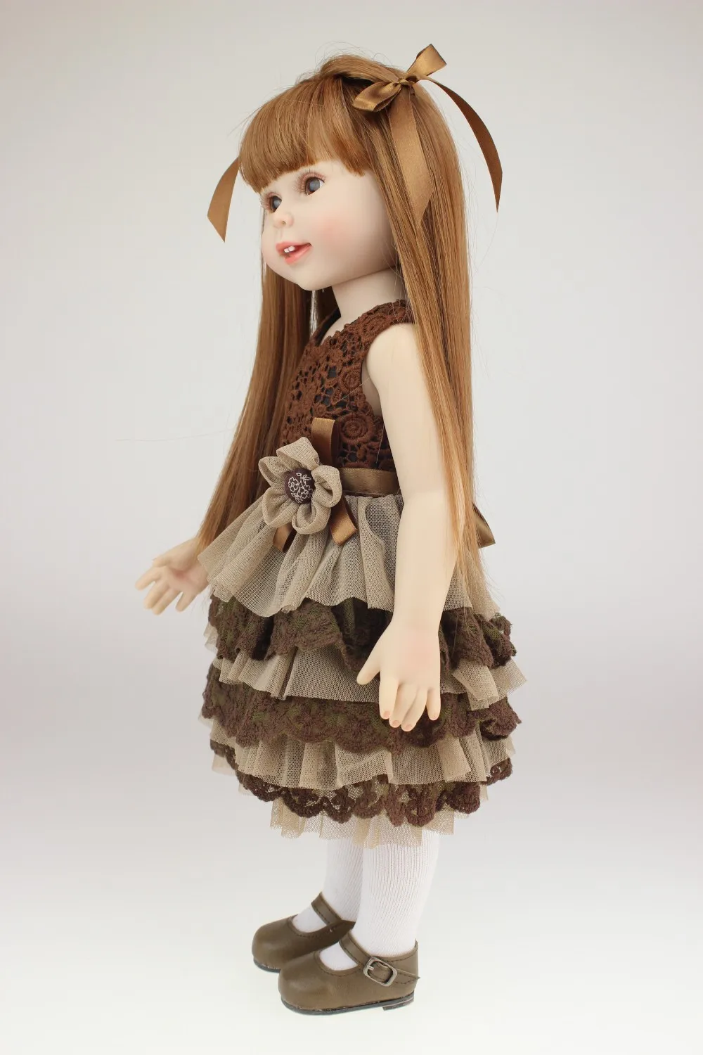 

18inch American princess girl Full vinyl silicone girl doll modeling doll smile kids accompanying babies doll brinquedos