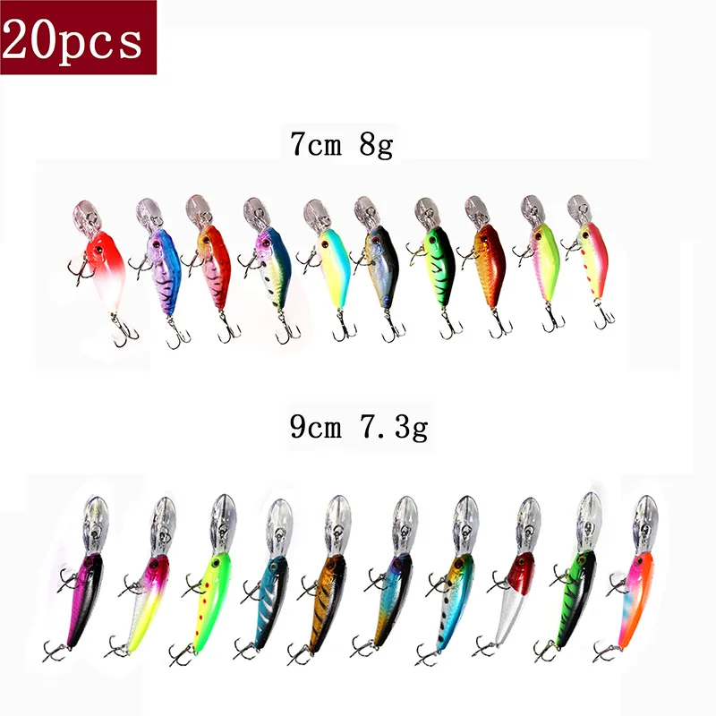 6-7-20pcs set TUYA рыболовный комплект воблеры приманка для рыбалки, набор для рыбалки Minnow искусственная приманка для ловли рыбы приманка для бионической рыбы, большой воблер глубокой воде Longbill воблер - Цвет: 6-7-20pcs set