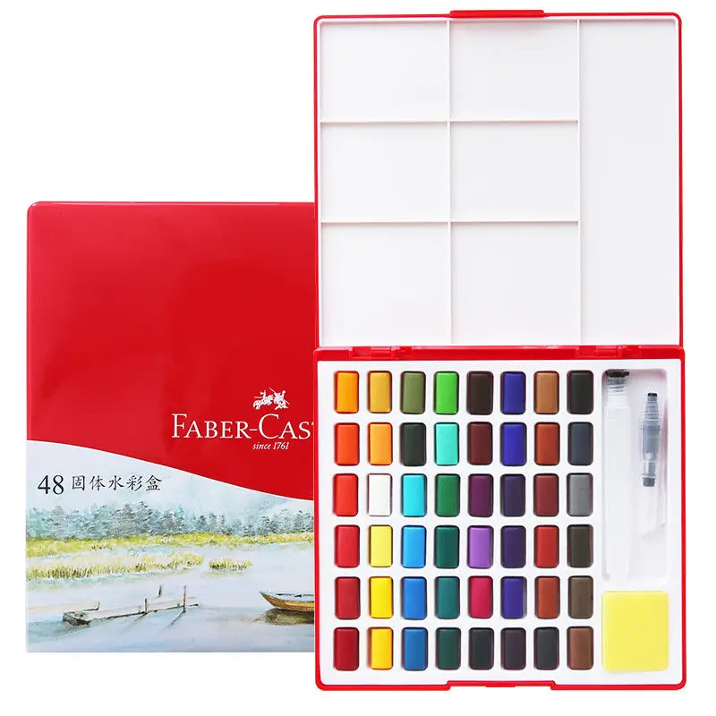 Faber-Castell 24/36/48 Цвета Твердые акварельные Краски профессиональный бокс wz Краски щетка Портативный для татуажа, пигмент для мануального татуажа Краски ing товары для рукоделия