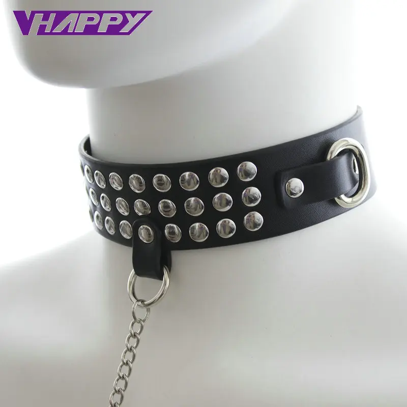 Black PU Leather Slave Sex Collars Collar Ring Toys For Couples Adult Games Fetish Spike Bdsm Bondage Products | Красота и здоровье
