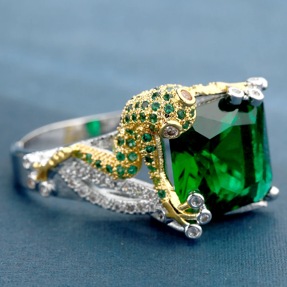 Мужские кольца Seanlov серебряного цвета модные ювелирные изделия с зеленым